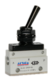 AIRTAC MANUAL VALVES, CM3 SERIES LEVER TYPE&lt;BR&gt;COMPACT 3 WAY 2 POSITION N.C. , M5 PORTS